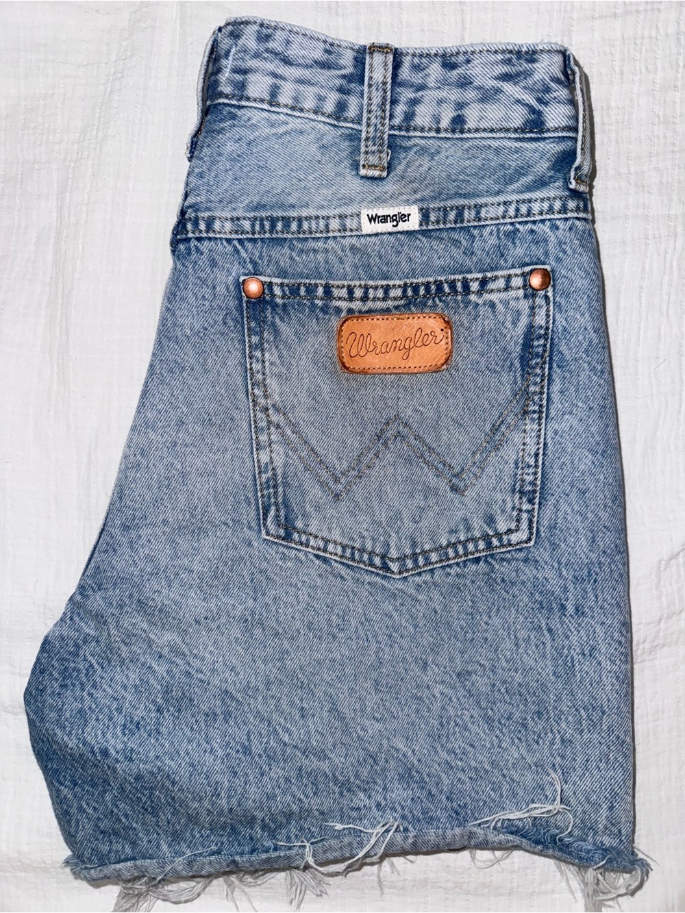 Wrangler High Rise Cowboy Short Denim Jean Shorts Waist 29 Blue
